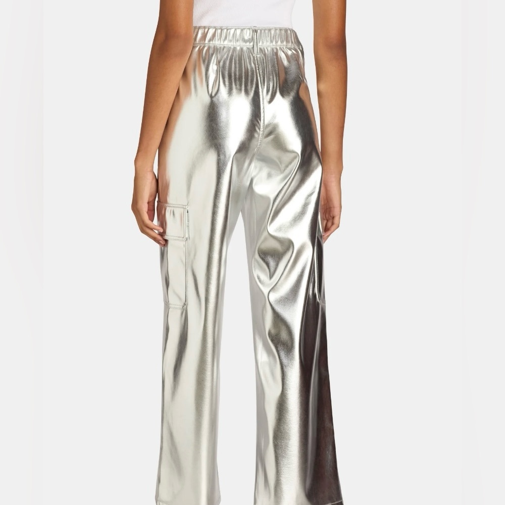 High Rise Metallic Cargo Pants - Picture 4 of 5